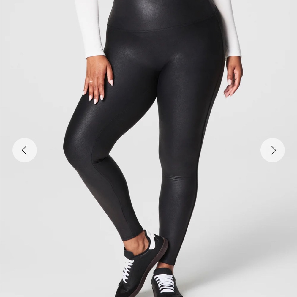 Spanxshape Faux Leather FLEECE-lined leggings L regular length